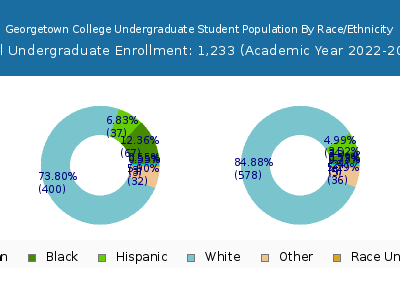 Georgetown College 2023 Undergraduate Enrollment by Gender and Race chart