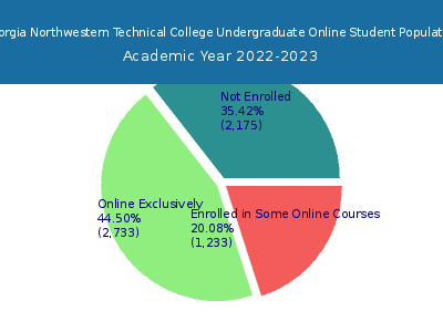 Georgia Northwestern Technical College 2023 Online Student Population chart