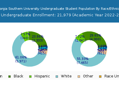 Georgia Southern University 2023 Undergraduate Enrollment by Gender and Race chart