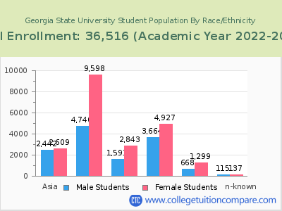 Georgia State University 2023 Student Population by Gender and Race chart