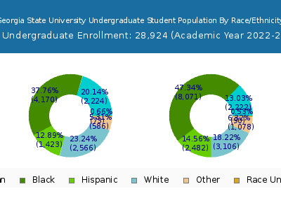 Georgia State University 2023 Undergraduate Enrollment by Gender and Race chart
