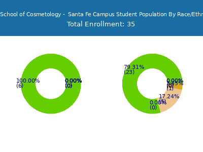 Glitz School of Cosmetology -  Santa Fe Campus 2025 Student Population by Gender and Race chart