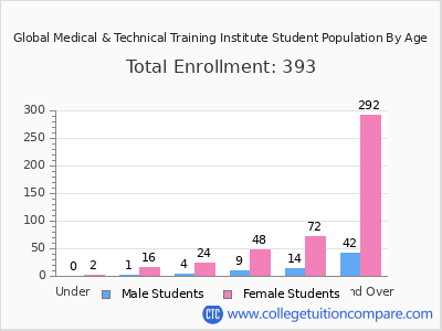 Global Medical & Technical Training Institute 2024 Student Population by Age chart