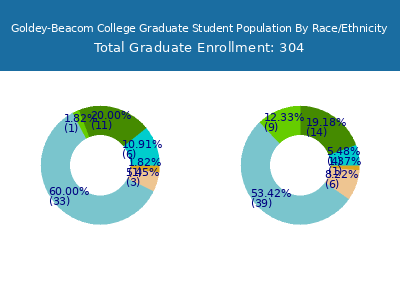 Goldey-Beacom College 2025 Graduate Enrollment by Gender and Race chart