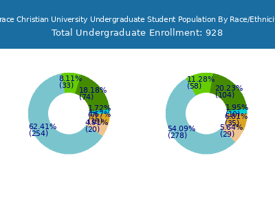 Grace Christian University 2025 Undergraduate Enrollment by Gender and Race chart