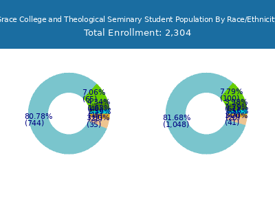 Grace College and Theological Seminary 2025 Student Population by Gender and Race chart