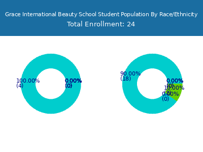 Grace International Beauty School 2025 Student Population by Gender and Race chart