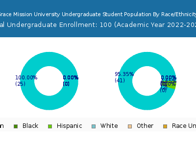 Grace Mission University 2023 Undergraduate Enrollment by Gender and Race chart