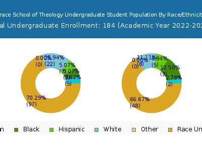 Grace School of Theology 2023 Undergraduate Enrollment by Gender and Race chart