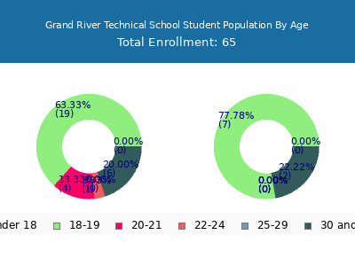 Grand River Technical School 2024 Student Population Age Diversity Pie chart