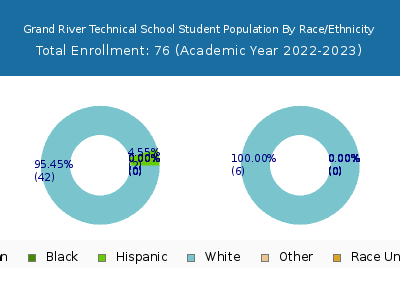 Grand River Technical School 2023 Student Population by Gender and Race chart