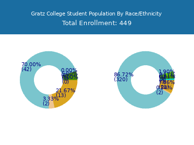Gratz College 2025 Student Population by Gender and Race chart