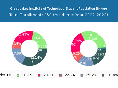Great Lakes Institute of Technology 2023 Student Population Age Diversity Pie chart