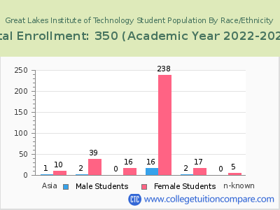 Great Lakes Institute of Technology 2023 Student Population by Gender and Race chart