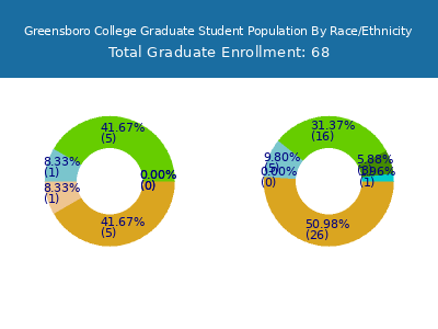 Greensboro College 2025 Graduate Enrollment by Gender and Race chart