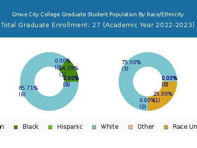 Grove City College 2023 Graduate Enrollment by Gender and Race chart