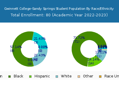 Gwinnett College-Sandy Springs 2023 Student Population by Gender and Race chart