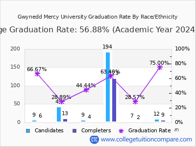 Gwynedd Mercy University graduation rate by race