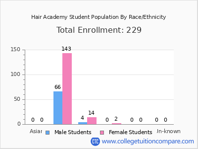 Hair Academy 2025 Student Population by Gender and Race chart