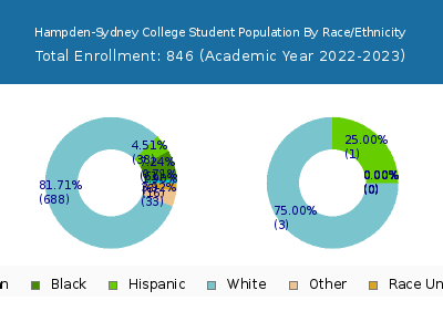 Hampden-Sydney College 2023 Student Population by Gender and Race chart