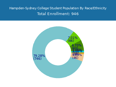 Hampden-Sydney College 2025 Student Population by Gender and Race chart