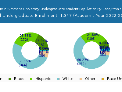 Hardin-Simmons University 2023 Undergraduate Enrollment by Gender and Race chart