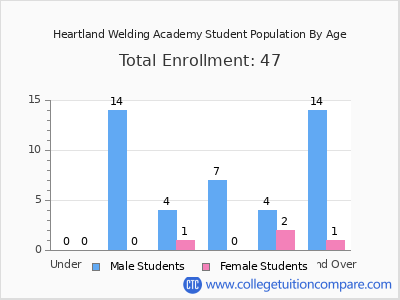 Heartland Welding Academy 2025 Student Population by Age chart