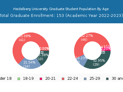 Heidelberg University 2023 Graduate Enrollment Age Diversity Pie chart