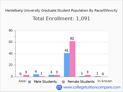 Heidelberg University 2025 Graduate Enrollment by Gender and Race chart