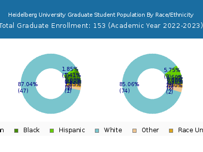 Heidelberg University 2023 Graduate Enrollment by Gender and Race chart