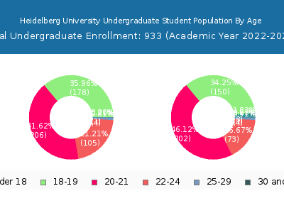 Heidelberg University 2023 Undergraduate Enrollment Age Diversity Pie chart