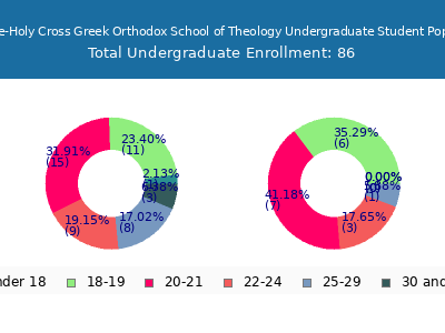 Hellenic College-Holy Cross Greek Orthodox School of Theology 2024 Undergraduate Enrollment Age Diversity Pie chart