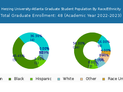 Herzing University-Atlanta 2023 Graduate Enrollment by Gender and Race chart