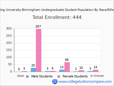 Herzing University-Birmingham 2025 Undergraduate Enrollment by Gender and Race chart