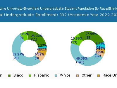 Herzing University-Brookfield 2023 Undergraduate Enrollment by Gender and Race chart