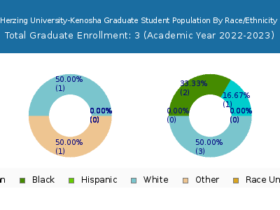 Herzing University-Kenosha 2023 Graduate Enrollment by Gender and Race chart