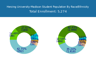 Herzing University-Madison 2025 Student Population by Gender and Race chart