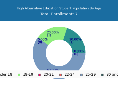High Alternative Education 2025 Student Population Age Diversity Pie chart