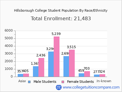Hillsborough College 2025 Student Population by Gender and Race chart