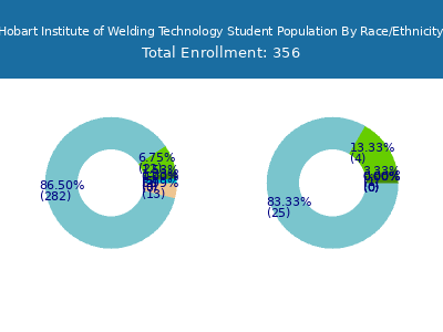 Hobart Institute of Welding Technology 2025 Student Population by Gender and Race chart
