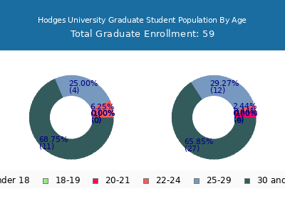 Hodges University 2024 Graduate Enrollment Age Diversity Pie chart