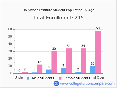 Hollywood Institute 2024 Student Population by Age chart