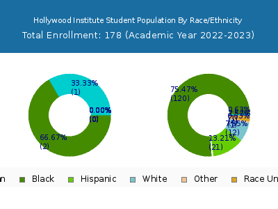 Hollywood Institute 2023 Student Population by Gender and Race chart