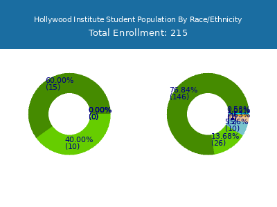 Hollywood Institute 2025 Student Population by Gender and Race chart