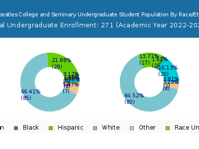 Holy Apostles College and Seminary 2023 Undergraduate Enrollment by Gender and Race chart