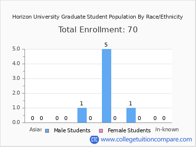 Horizon University 2025 Graduate Enrollment by Gender and Race chart