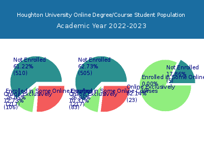 Houghton University 2023 Online Student Population chart