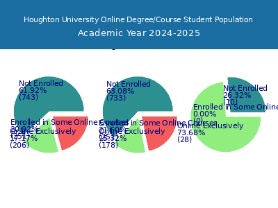 Houghton University 2025 Online Student Population chart