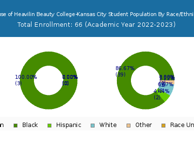 House of Heavilin Beauty College-Kansas City 2023 Student Population by Gender and Race chart