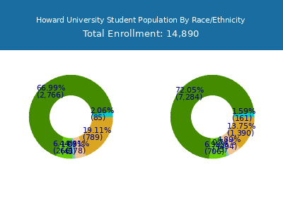 Howard University 2025 Student Population by Gender and Race chart
